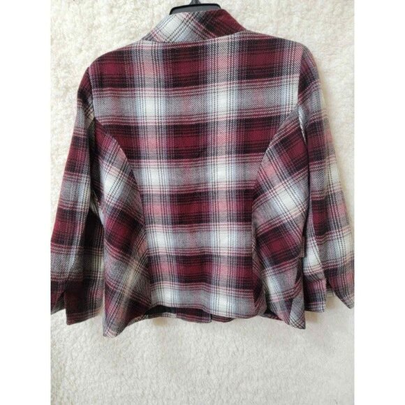 Dressbarn jacket Women size large Multicolor 100% Acrylic 3 Button With Collar - Picture 5 of 8